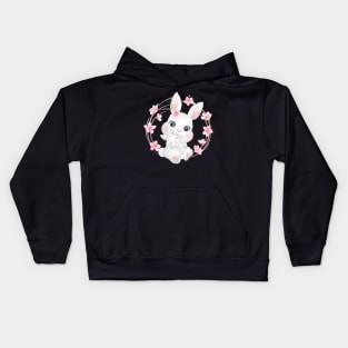 Cute little bunny mother and baby Kids Hoodie